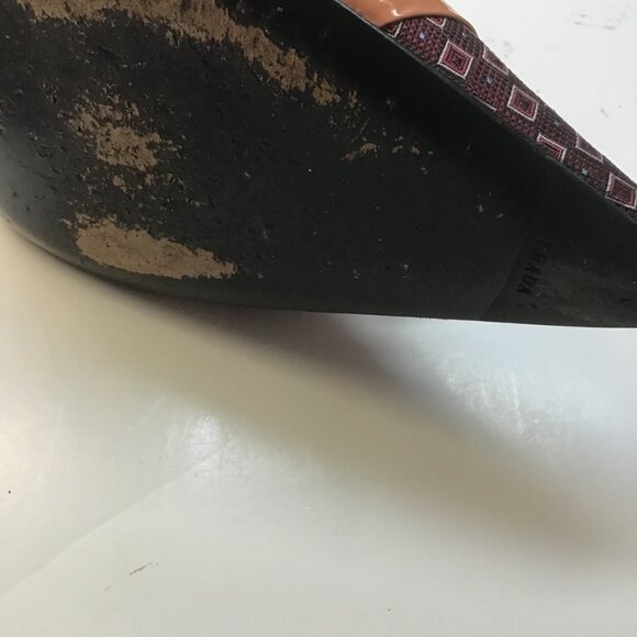 Prada Size 38 Red High Heel with Orange and Yellow Decorated Shoes - Picture 4 of 8